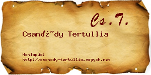 Csanády Tertullia névjegykártya